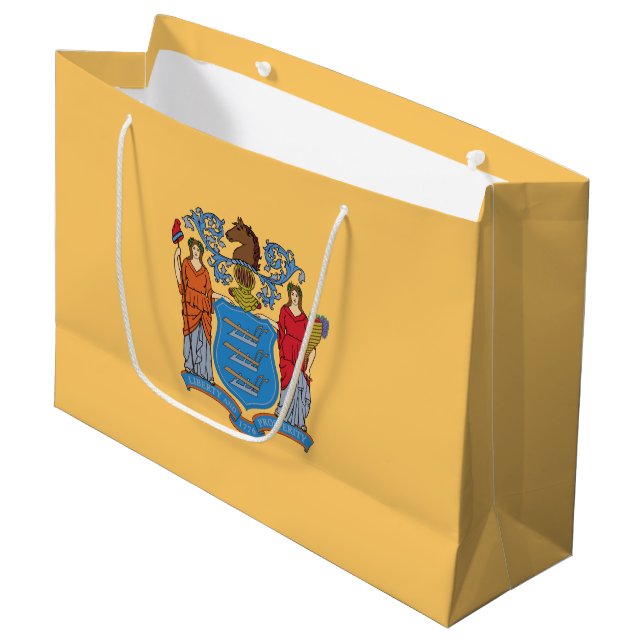 Grand Sac Cadeau Drapeau de l'État du New Jersey (Devant Angle)