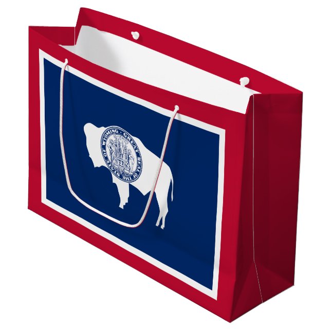 Grand Sac Cadeau Drapeau de l'État du Wyoming (Devant Angle)
