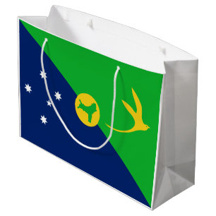 Grand Sac Cadeau Drapeau de l'île Christmas
