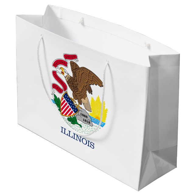 Grand Sac Cadeau Drapeau de l'Illinois (Dos Angle)
