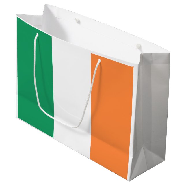 Grand Sac Cadeau Drapeau de l'Irlande (Devant Angle)