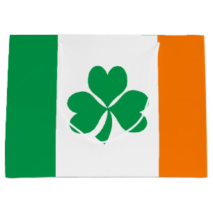 Grand Sac Cadeau Drapeau de l'Irlande Shamrock