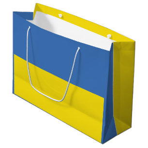 Grand Sac Cadeau Drapeau de l'Ukraine, Ukrainien Слава Україні Slav