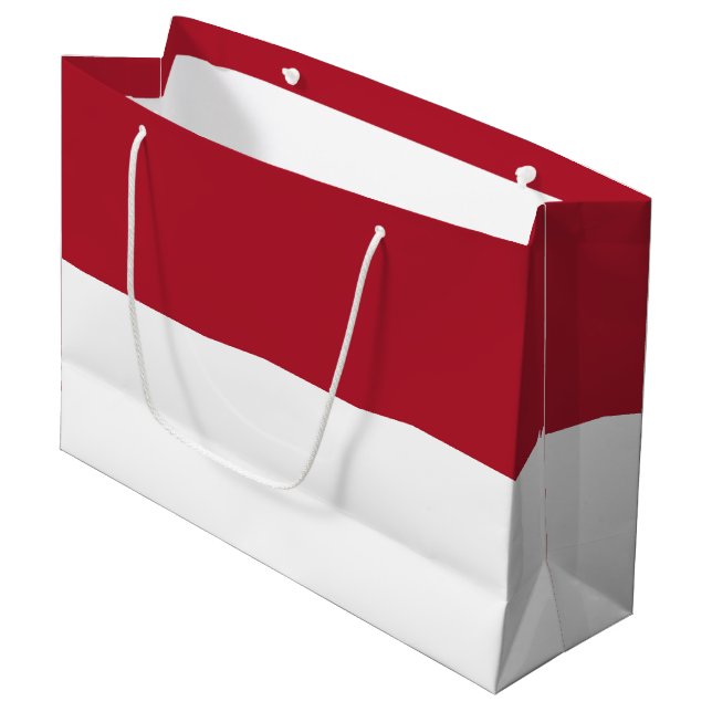 Grand Sac Cadeau Drapeau de Monaco (Devant Angle)