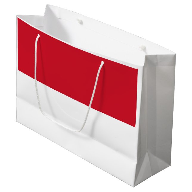 Grand Sac Cadeau Drapeau de Monaco (Devant Angle)