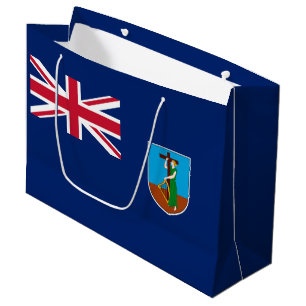 Grand Sac Cadeau Drapeau de Montserrat