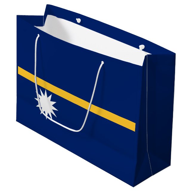 Grand Sac Cadeau Drapeau de Nauru (Devant Angle)