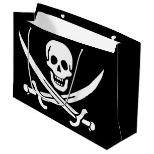 Grand Sac Cadeau Drapeau de pirate Crâne croisé épées