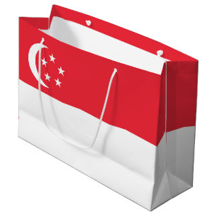 Grand Sac Cadeau Drapeau de Singapour