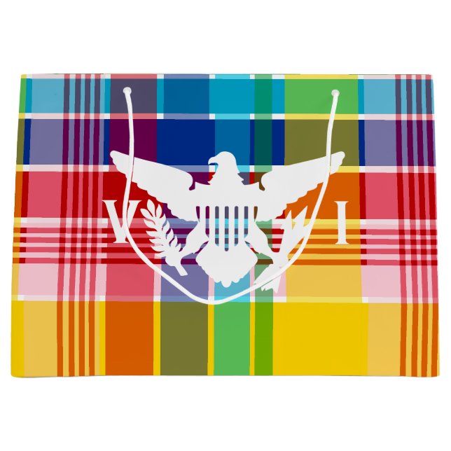 Grand Sac Cadeau Drapeau des îles Vierges américaines, Madras (Devant)