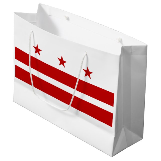 Grand Sac Cadeau Drapeau d'État de Washington DC (Devant Angle)