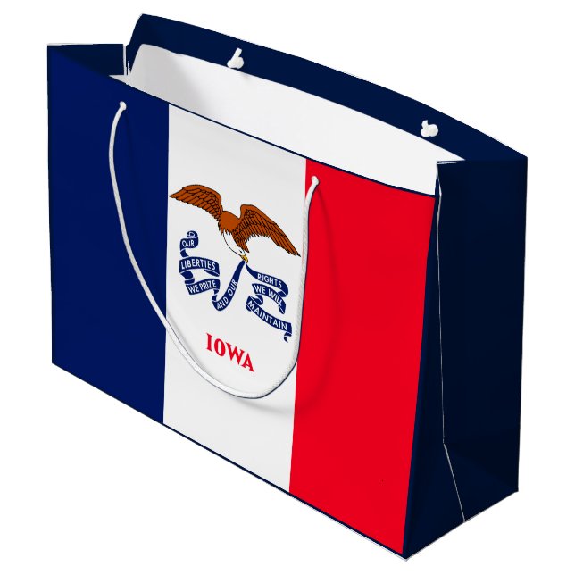 Grand Sac Cadeau Drapeau d'État Iowa (Dos Angle)