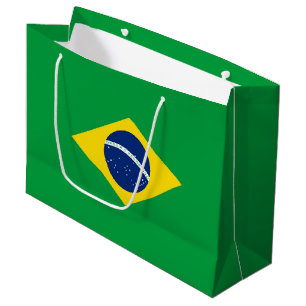 Grand Sac Cadeau Drapeau du Brésil