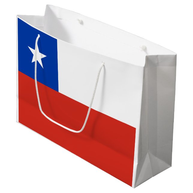 Grand Sac Cadeau Drapeau du Chili (Devant Angle)