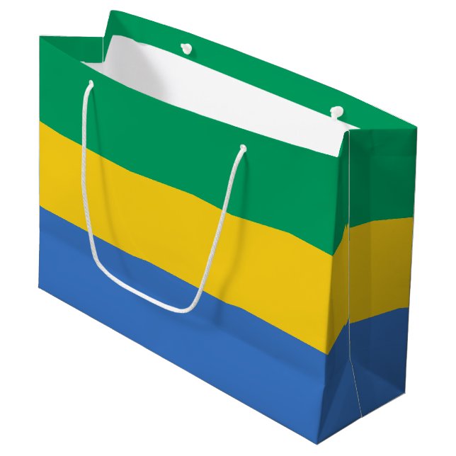 Grand Sac Cadeau Drapeau du Gabon (Devant Angle)