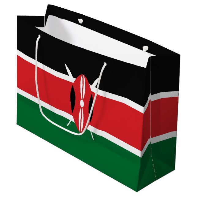 Grand Sac Cadeau Drapeau du Kenya (Devant Angle)