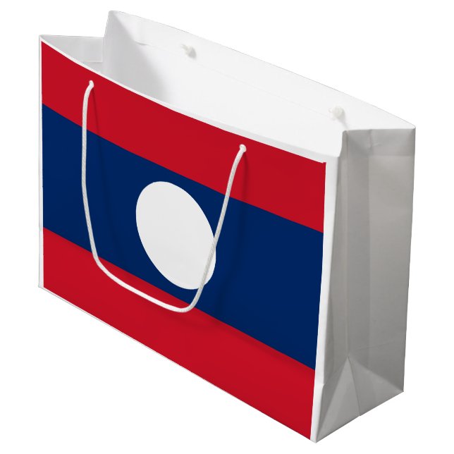 Grand Sac Cadeau Drapeau du Laos (Devant Angle)