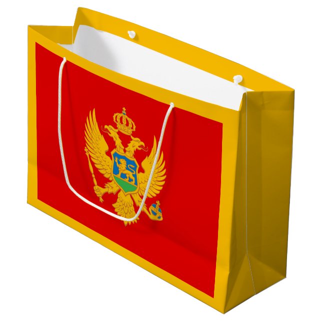 Grand Sac Cadeau Drapeau du Monténégro (Devant Angle)