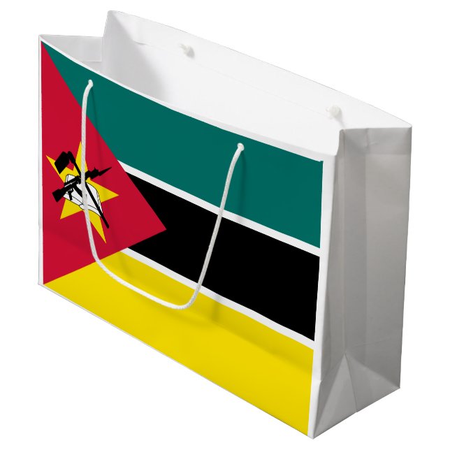 Grand Sac Cadeau Drapeau du Mozambique (Devant Angle)