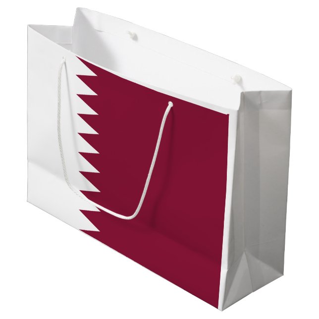 Grand Sac Cadeau Drapeau du Qatar (Devant Angle)