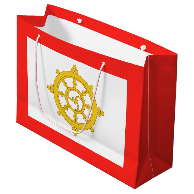 Grand Sac Cadeau Drapeau du royaume de Sikkim (Devant Angle)