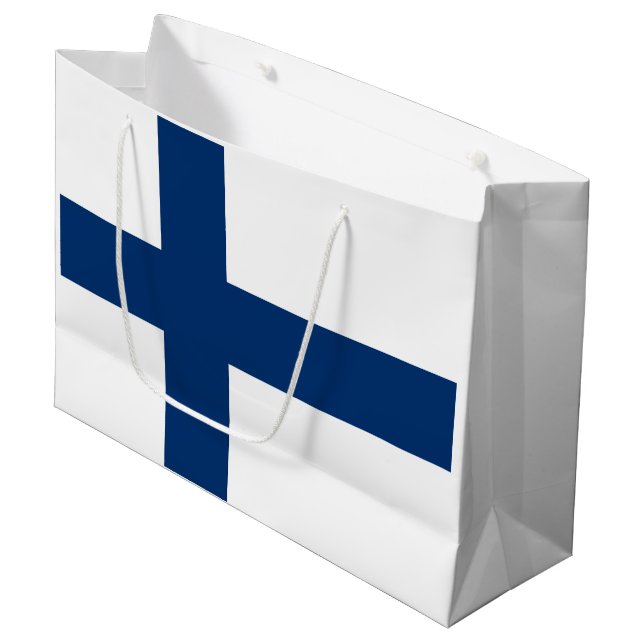 Grand Sac Cadeau Drapeau Finlande (Devant Angle)