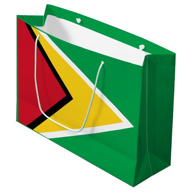 Grand Sac Cadeau Drapeau Guyana (Devant Angle)