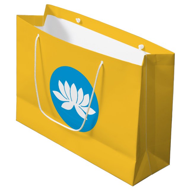 Grand Sac Cadeau Drapeau Kalmykia (Devant Angle)