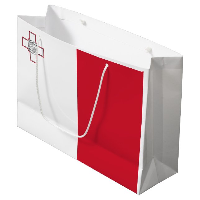 Grand Sac Cadeau Drapeau Malte (Devant Angle)