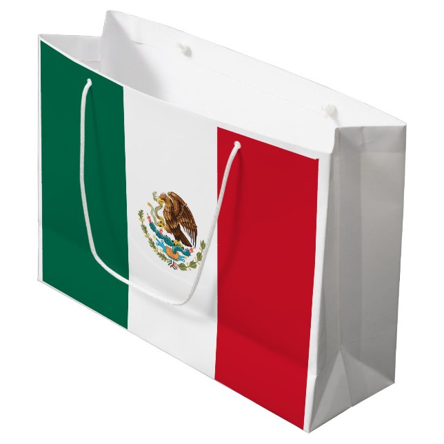 Grand Sac Cadeau Drapeau mexicain (Devant Angle)