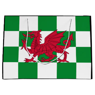 Grand Sac Cadeau Drapeau mystique rouge du dragon celtique du Pays