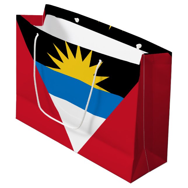 Grand Sac Cadeau Drapeau patriotique d'Antigua-et-Barbuda (Devant Angle)