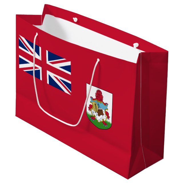 Grand Sac Cadeau Drapeau patriotique des Bermudes (Devant Angle)