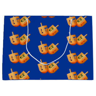 Grand Sac Cadeau Dreidel Dreidel Hannukah Holiday