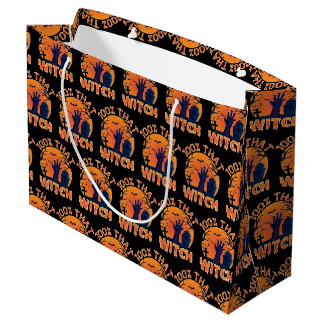 Grand Sac Cadeau Drôle 100% Cette Sorcière Halloween (Dos Angle)