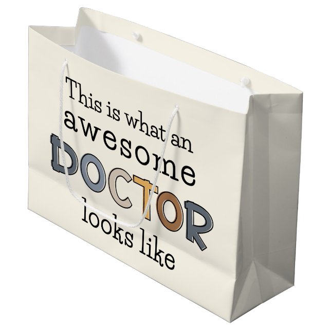 Grand Sac Cadeau Drôle cadeau de docteur | Médecin génial (Devant Angle)