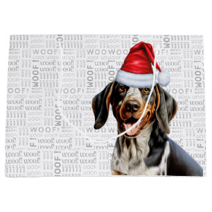 Grand Sac Cadeau Drôle Noël Chien Bluetick Coonhound Holiday