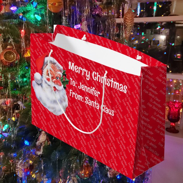 Grand Sac Cadeau Du Père Noël Nom répétitif Kid's Cute (Créateur téléchargé)