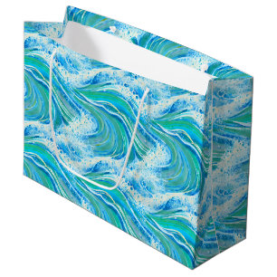 Grand Sac Cadeau Eau Bleue Océan Vagues de mer