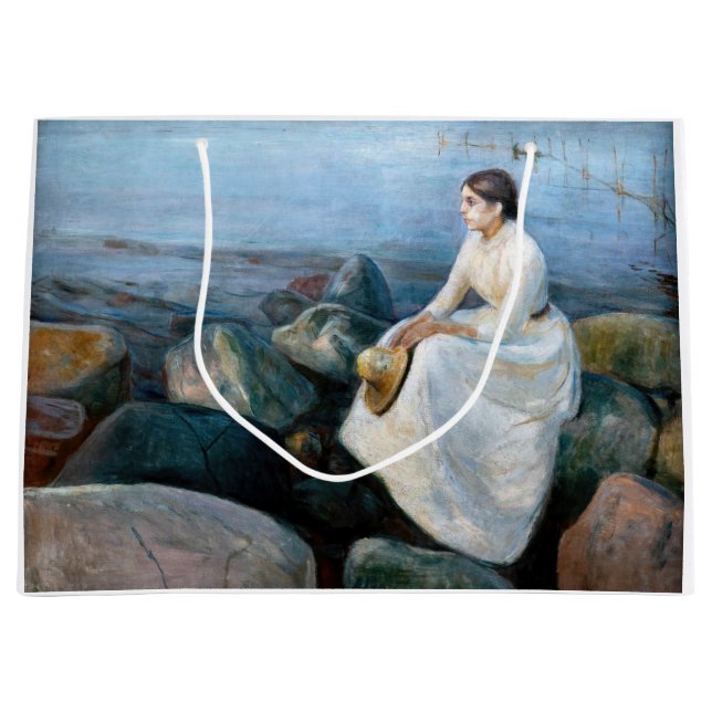 Grand Sac Cadeau Edvard Munch - Nuit d'été, Enger sur la plage (Devant)