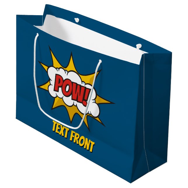 Grand Sac Cadeau Effet audio comique Pow (Devant Angle)
