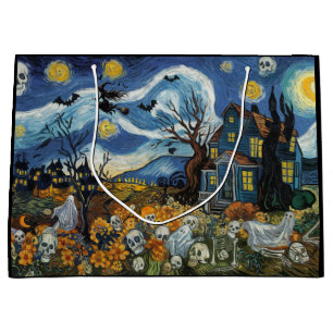Grand Sac Cadeau Éffrayante nuit-Halloween Ghoost Crâne hantée Mais