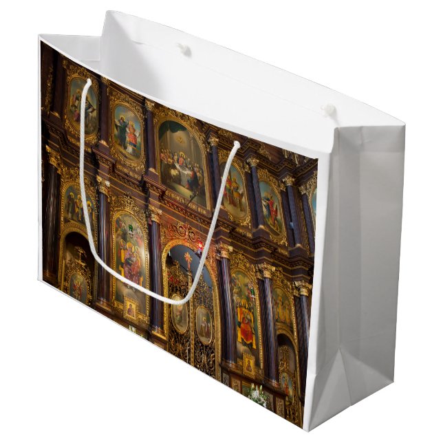 Grand Sac Cadeau Église orthodoxe grecque de Sainte-Trinité (Devant Angle)