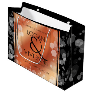 Grand Sac Cadeau Élégant 8ème 32ème anniversaire de Mariage de bron