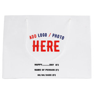 GRAND SAC CADEAU ÉLÉGANT BLANC PERSONNALISABLE MODERNE VERIFIÉ MARQ