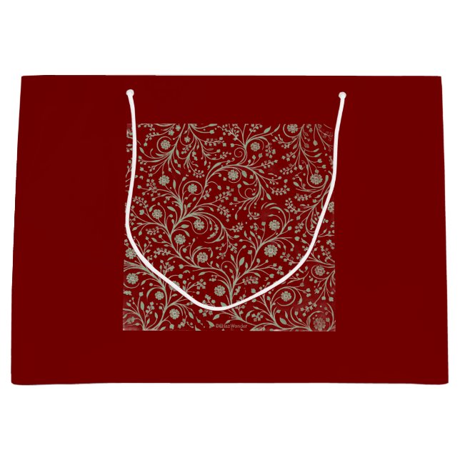 Grand Sac Cadeau Elegant Botanical Floral Pattern – Minimal Nature  (Devant)