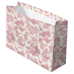 Grand Sac Cadeau Elégant Chic Rose Toile Cerf Boodland