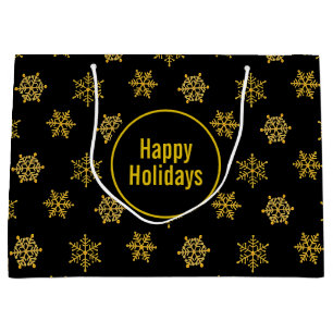 Grand Sac Cadeau Elégant Gold et Black Holidays