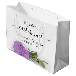 Grand Sac Cadeau Élégant Lilac Purple Rose Posh Bridesmaid Mariage