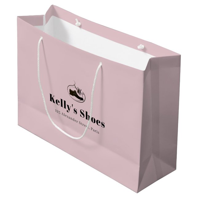 Grand Sac Cadeau Élégant Logo Professionnel Personnalisé Shopping R (Devant Angle)